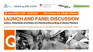 Launch amp Discussion  Status Potentials amp Risks of Chem Recycling of Waste Plastics  Basel OEWG14 [upl. by Fidelas788]