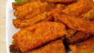 Easy  Baked Sweet Potato Wedges Recipe with Garlic Dipping Sauce [upl. by Robinett]