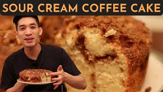 The SOFTEST Sour Cream Coffee Cake Recipe LIGHT amp FLUFFY  Super Easy Dessert  Danlicious [upl. by Eon]