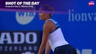 2017 Abierto Mexicano Telcel Day 2  Shot of the Day  Monica Puig [upl. by Izak]