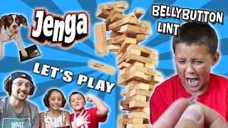 DAD vs KIDS Lets Play JENGA on iPad w BELLY BUTTON LINT FGTEEV BLOCK STACKING CHALLENGE [upl. by Naimed]