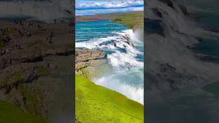 Iceland 🇮🇸  Golden Waterfall  Icelanders favourite waterfallshorts youtubeshorts viralvideo [upl. by Pussej]