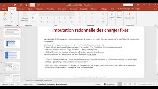 Limputation rationnelle des charges fixes  cours avec exercice corrigé [upl. by Pritchett]