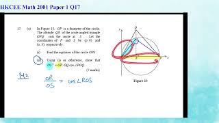 HKCEE 2001 Paper 1 Q17 CG2 Equation of circle [upl. by Perretta]