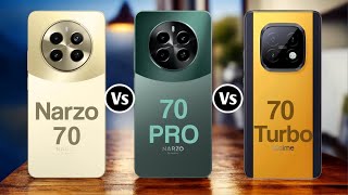 Realme Narzo 70 Vs Realme Narzo 70 Pro Vs Realme Narzo 70 Turbo [upl. by Mistrot]