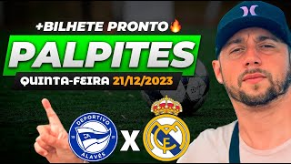 PALPITES DE FUTEBOL PARA HOJE 21 12 2023 QUINTAFEIRA  BILHETE PRONTO  BET GREEN ðŸ€ [upl. by Lona]