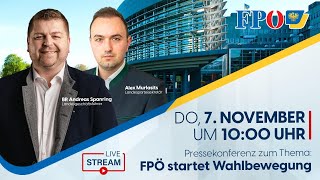 Pressekonferenz zum Thema „FPÖ startet Wahlbewegung“ [upl. by Phalan959]