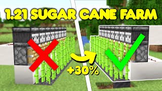 Boost Your Minecraft Sugar Cane Farms by 30 Percent 121 Java amp Bedrock [upl. by Yenitirb]