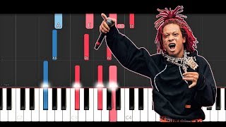 Trippie Redd  Topanga Piano Tutorial [upl. by Nylarej]