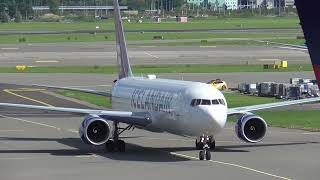 Icelandair Boeing 767300 At Amsterdam [upl. by Shirlene599]