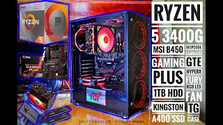 Ryzen 5 3400g B450 Gaming Plus Gammaxx GT HyperX Fury A400 YGT [upl. by Smada]