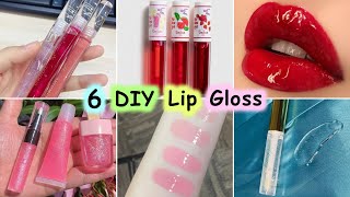 How To Make Lip Gloss At Home  DIY 6 Different Types Of Lip Gloss  Homemade Lip Gloss [upl. by Ahsac46]