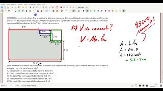 ENEM Um mestre de obras deseja fazer uma laje com espessura de 5 cm utilizando concreto usinado [upl. by Beard478]