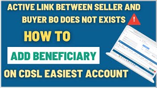 How To Add Beneficiary in CDSL Easiest Account for Share Transfer  BO Linking Process [upl. by Eidnac]