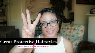 Protective Styles for Short Natural Hair  NO WEAVE [upl. by Eyak60]