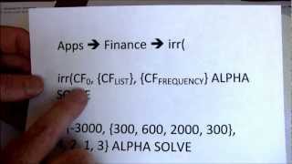 Uneven Cash Flow Streams on the TI83 or TI84 [upl. by Toolis894]