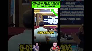 Rocky Gerung Diserang Soal Belum Menikah Jawabannya Malah Skakmat Lawan rockygerung [upl. by Ennoira]