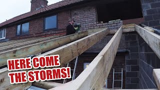 Building the back leanto roof Self Build Extension Part 8 [upl. by Quirk]