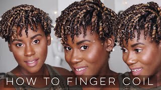 HOW TO Do Perfect Finger Coils on Natural Hair  Easy Method for Short Natural Hair [upl. by Flossie]