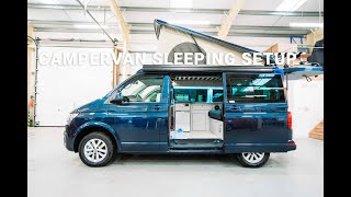 VW Campervan NIGHT TIME Sleeping Setup and amp Van Tour [upl. by Orofselet]