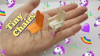 How to make a small chair with popsicle sticks  5 Minute Crafts  Dollhouse [upl. by Atirak]