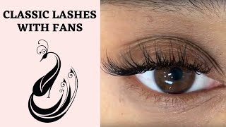 Eyelash Extensions Tutorial Classic Extensions With Very Few 3D Fans [upl. by Atnohs251]