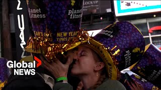 New Years 2023 Ball drops in New York Citys Times Square [upl. by Ahsienak808]