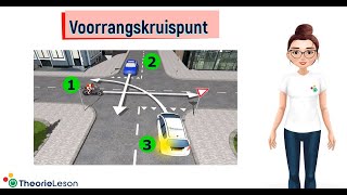 Voorrangsregels op een voorrangskruispunt  CBR auto theorievragen [upl. by Elleiad]