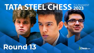 FINAL Will Nodirbek Claim Tata Steel Or Will Carlsen Giri or So Force The Tiebreaker  RD 13 [upl. by Ile]