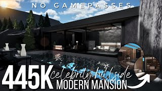 BLOXBURG  NO GAMEPASS Celebrity Hillside Modern Mansion  445k  Speedbuild [upl. by Abdu547]