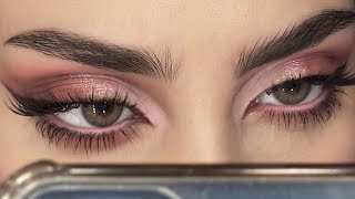 🎀 ميك اب زهري مع ايلاينر بني سهل PINK EYE MAKEUP [upl. by Colligan953]