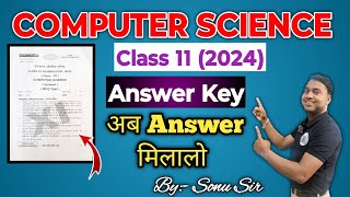 JAC BOARD CLASS 11 Computer Science answer key 2024 Today exam Solution computerscience jac [upl. by Onairot]