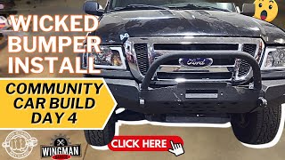 WICKED Bumper and fender flare installation during the wingmangarage Community Car Build Episode 4 [upl. by Chaddy115]