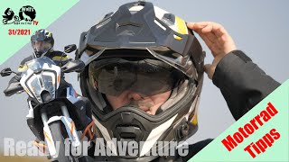 Touratech Aventuro Rambler Test  Adventure Helm mit Sonnenblende [upl. by Bodkin]