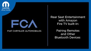 Rear Seat Entertainment With Amazon Fire TV – Pairing Bluetooth Devices  2024 FCA Vehicles [upl. by Namra916]