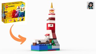 LIGHTHOUSE Lego classic 11013 ideas How to build [upl. by Mcclenaghan]