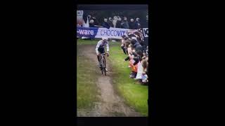 MATHIEU VAN DER POEL SPITS at a FAN in the cyclocross World Cup in Hulst [upl. by Dempster]