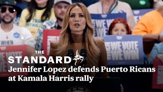 Jennifer Lopez defends Puerto Ricans at Kamala Harris rally amid garbage row [upl. by Sophy]