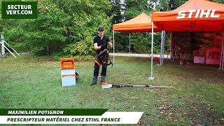 STIHL FRANCE  MAXIMILIEN POTIGNON PRESENTE DE NOUVEAUX ACCESSOIRES POUR 2024 AU STIHL TOUR 2023 [upl. by Jacquenette519]