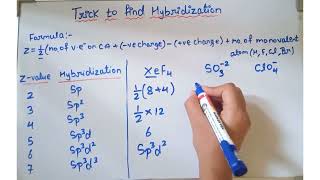 How to find hybridization easy method to calculate [upl. by Eiggem921]