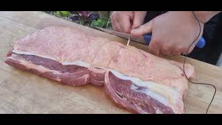 Second video How to tie butchers knot with a whole Sirloin Beef [upl. by Wildon]