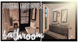 Small Modern Farmhouse Bathroom Bloxburg  melendezz [upl. by Korff]