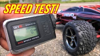 TRAXXAS Mini EREVO 116 VXL Brushless GPS Speed Test 50 kmph30 mph On vs Off Road Top Speed [upl. by Keifer328]