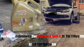 Comment Faire Son Entretiens Sur SciroccoGolf 6Léon Audi A3 2L TDI 170CV CR ET 16TDI 105 CR [upl. by Bartko]