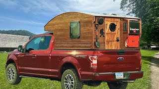 Full Tour Of My Unique Handcrafted Cedar Truck Camper [upl. by Leina]