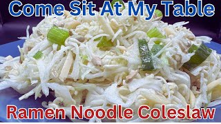 Ramen Noodle Coleslaw A quick and easy side dish Perfect for Fish Fry and your favorite BBQ [upl. by Ahtekahs]