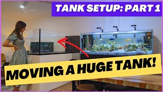 Moving a HUGE fish tank My New Waterbox Aquarium Setup Part 1 [upl. by Zarah]