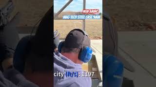 New Ammo velocity Test Magtech steel case 9mm Luger velocity 9mm luger ammo gun shooting [upl. by Lala151]