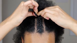 How To Cornrow Your Own Hair for Beginners Tutorial Part One [upl. by Burgener]