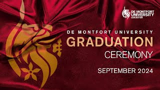 DMU September Graduations 2024 Wednesday 4 September 5pm [upl. by Hakkeber]